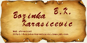 Božinka Karašićević vizit kartica